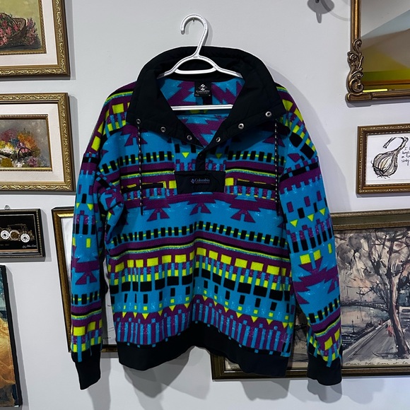 Columbia Sweaters - Columbia Blue and Purple Patterned Fleece